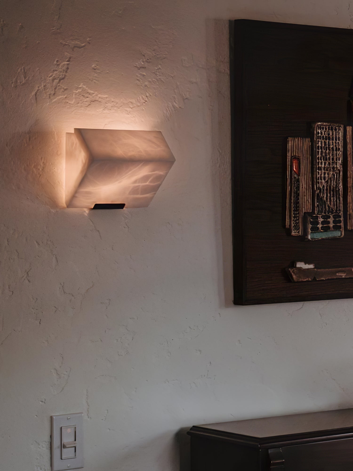 Kinkiet Art Deco z Kostkami Alabastrowymi i Wbudowanym LED – widok produktu 13 | Nuvira Home