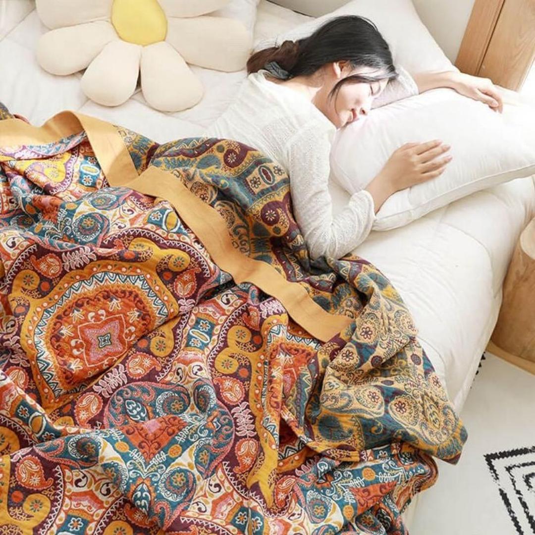 Koc Boho Chic Pikowany – Dwustronny – widok produktu 3 | Nuvira Home