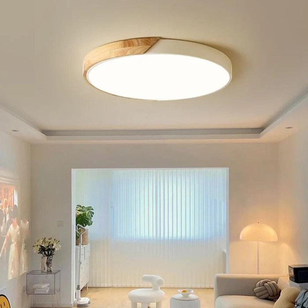 Kolorowa Okrągła Lampa Sufitowa z Nowoczesnym Designem LED – widok produktu 12 | Nuvira Home