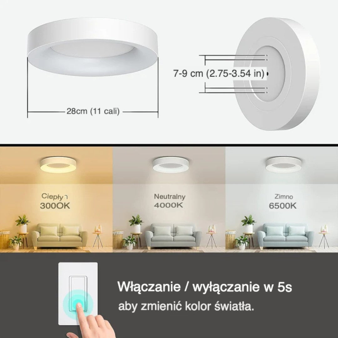 Kreatywna Kolorowa Lampa Sufitowa z Prostym Oświetleniem LED – widok produktu 21 | Nuvira Home