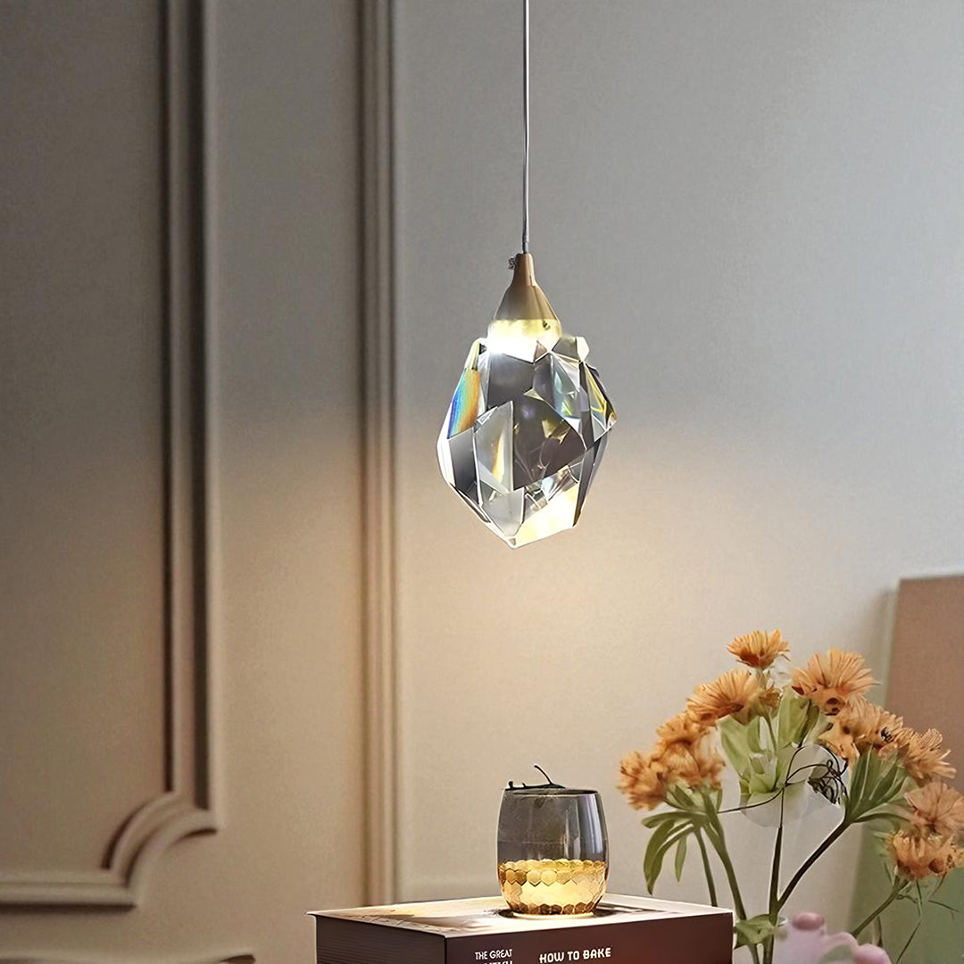 Kryształowo-Żelazna Lampa Wisząca LED – Kryształowo-Metalowa Oprawa Oświetleniowa – widok produktu 3 | Nuvira Home