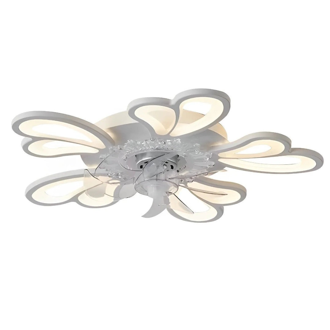 Kwiatowy wentylator sufitowy z lampą LED – widok produktu 10 | Nuvira Home