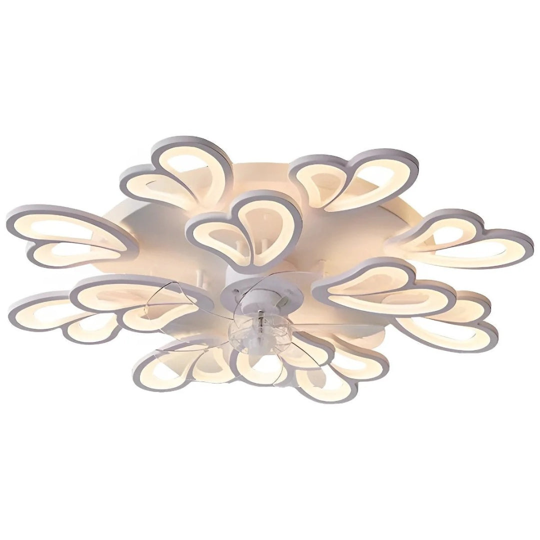 Kwiatowy wentylator sufitowy z lampą LED – widok produktu 14 | Nuvira Home