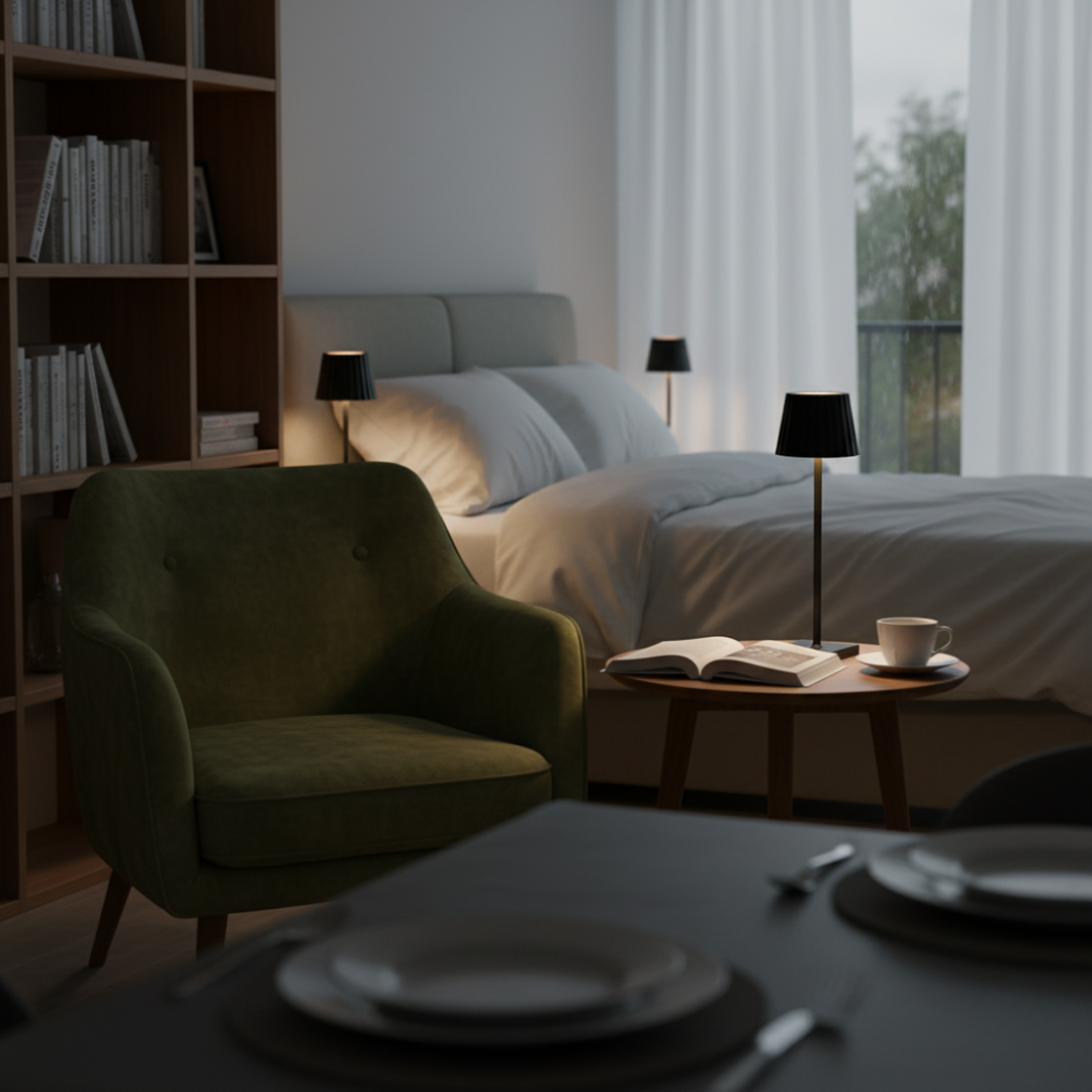Ładowalna Lampa Stołowa LED – Bezprzewodowa – widok produktu 8 | Nuvira Home