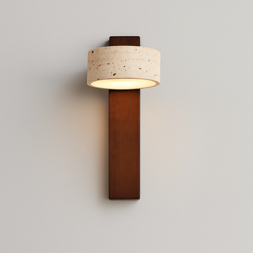 Lampa Ścienna Z Trawertynu – Regulowana Głowica – widok produktu 5 | Nuvira Home