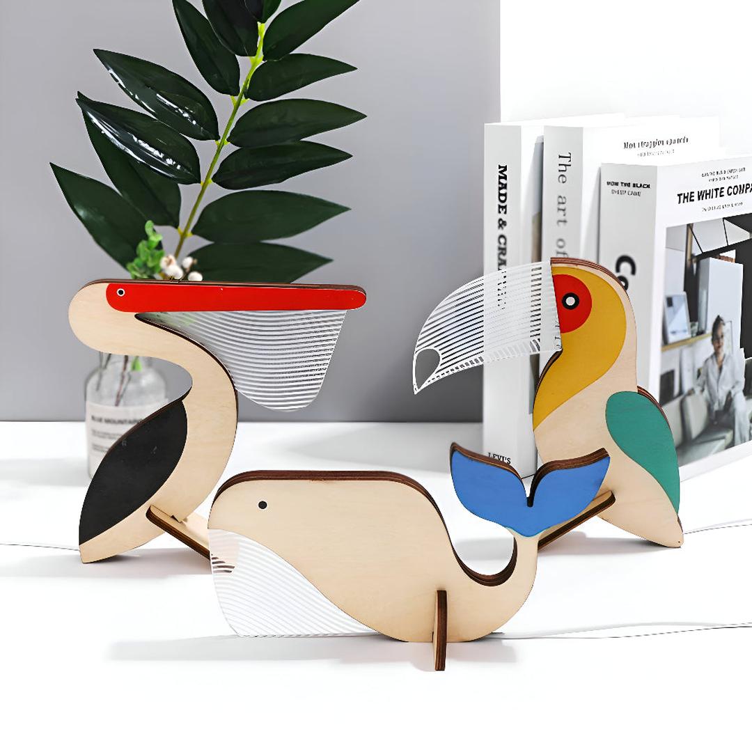 Lampa Stołowa LED – Drewno i Akryl Design Zwierzęcy – widok produktu 5 | Nuvira Home