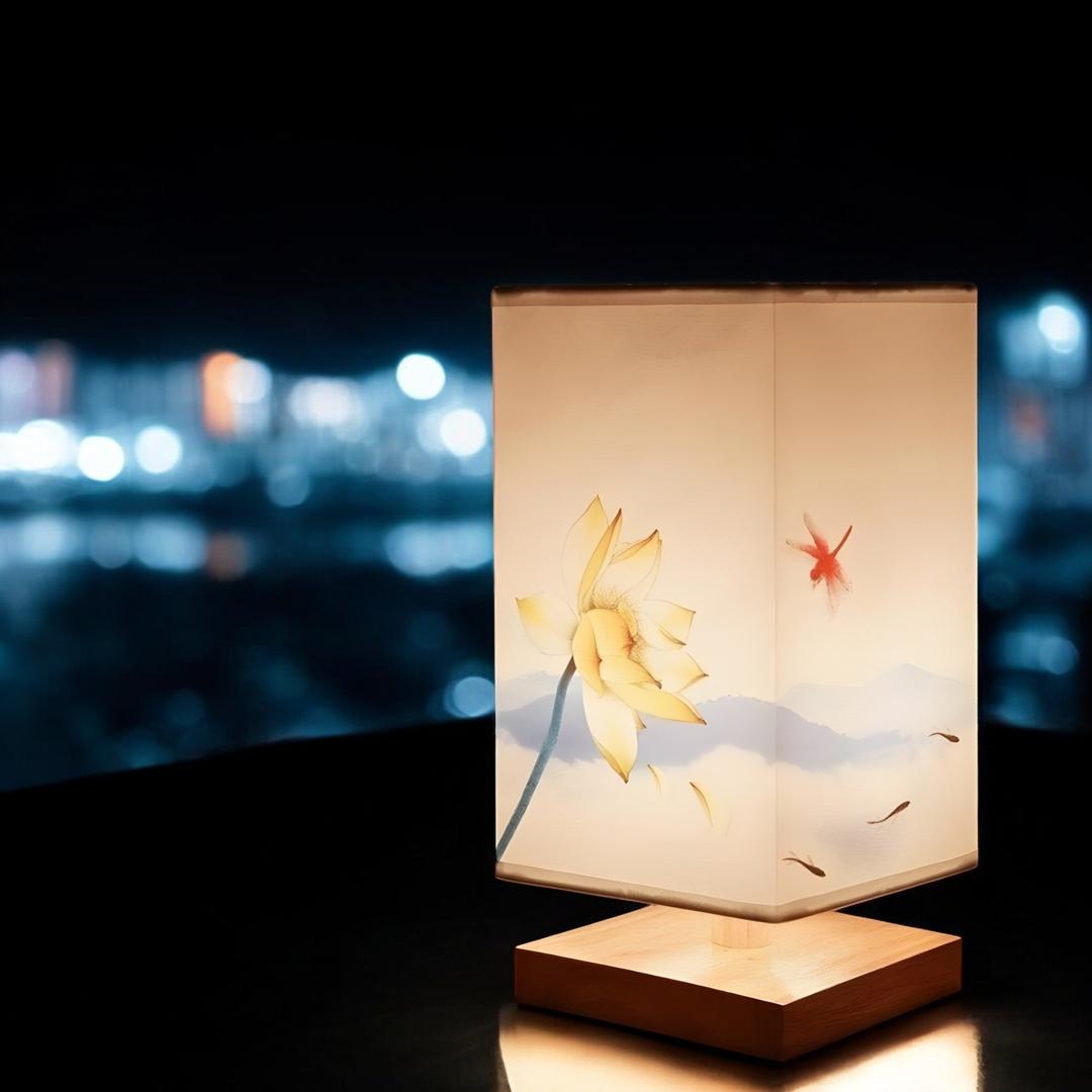 Lampa Stołowa W Stylu Japandi – Drewniana Podstawa – widok produktu 5 | Nuvira Home