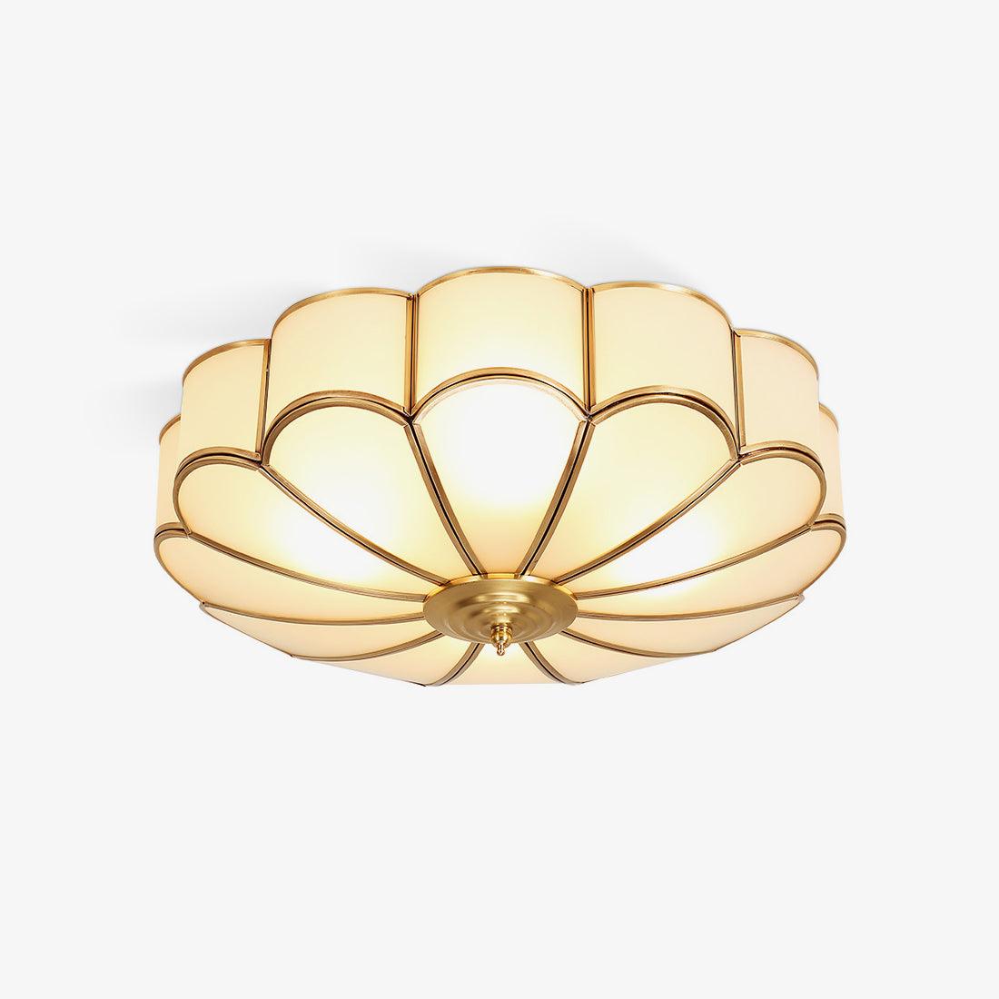 Lampa Sufitowa Art Deco w Kwiatowy Wzór ze Szkła Mrożonego – widok produktu 1 | Nuvira Home