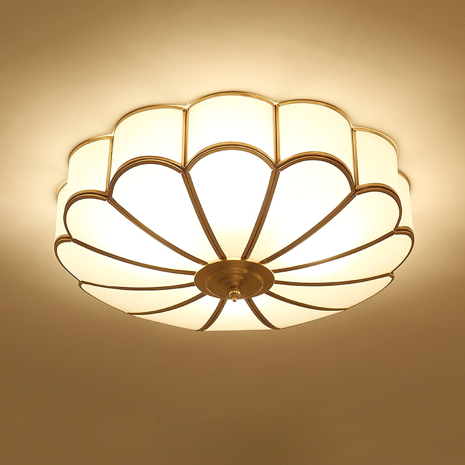 Lampa Sufitowa Art Deco w Kwiatowy Wzór ze Szkła Mrożonego – widok produktu 6 | Nuvira Home