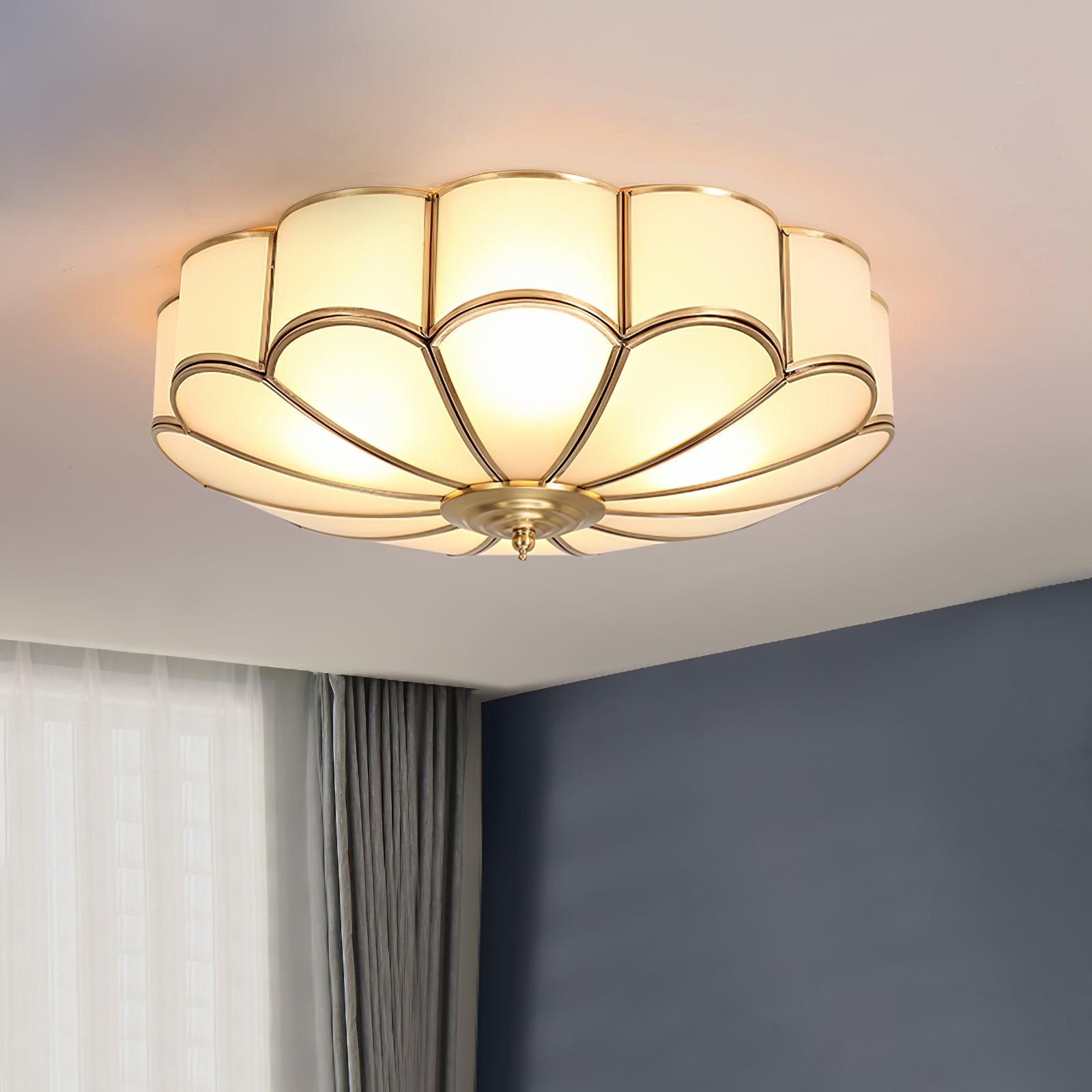 Lampa Sufitowa Art Deco w Kwiatowy Wzór ze Szkła Mrożonego – widok produktu 10 | Nuvira Home