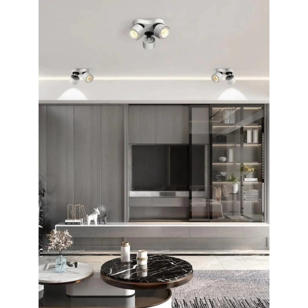 Lampa sufitowa z trzema regulowanymi reflektorami – widok produktu 12 | Nuvira Home