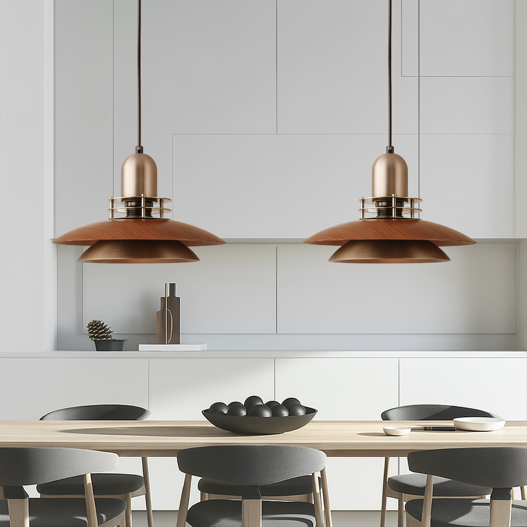 Lampa Wisząca z Orzecha – Warstwowy Design do Ciepłych Wnętrz – widok produktu 5 | Nuvira Home