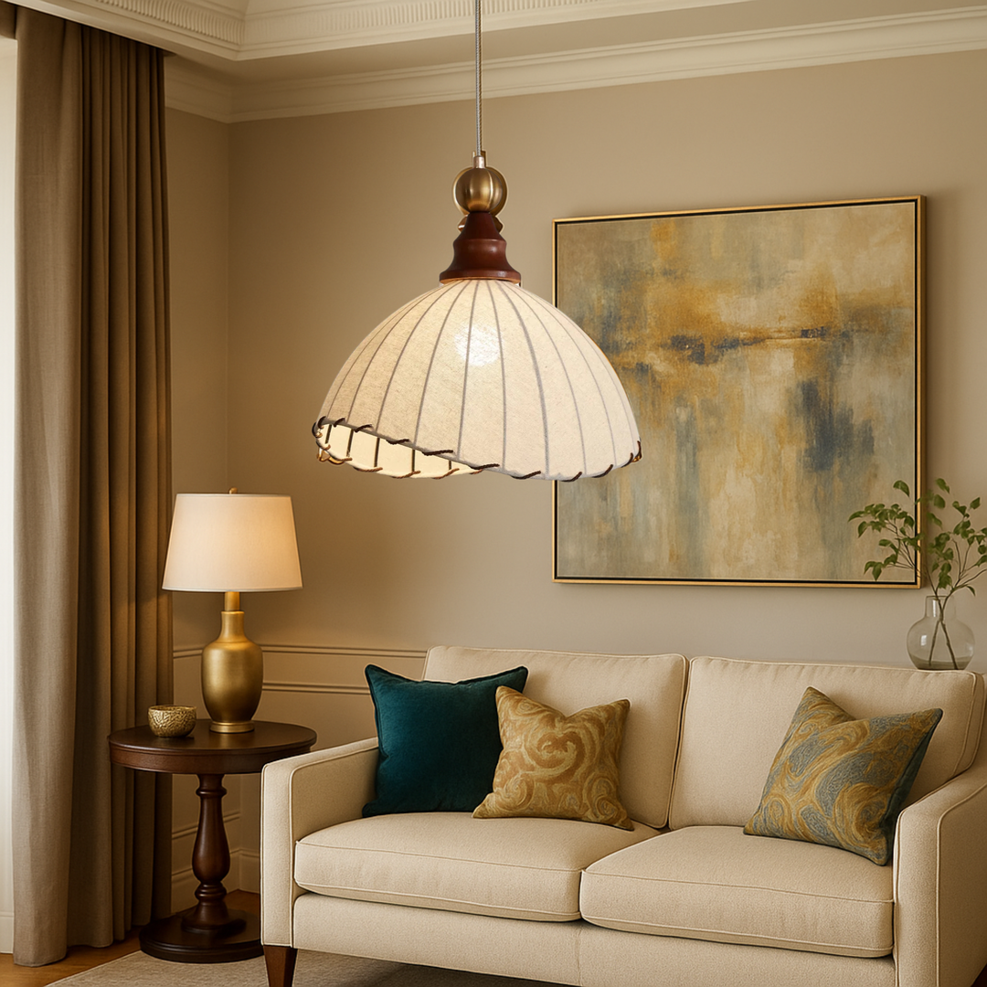 Lampa Wisząca Z Plisowanej Tkaniny – widok produktu 2 | Nuvira Home