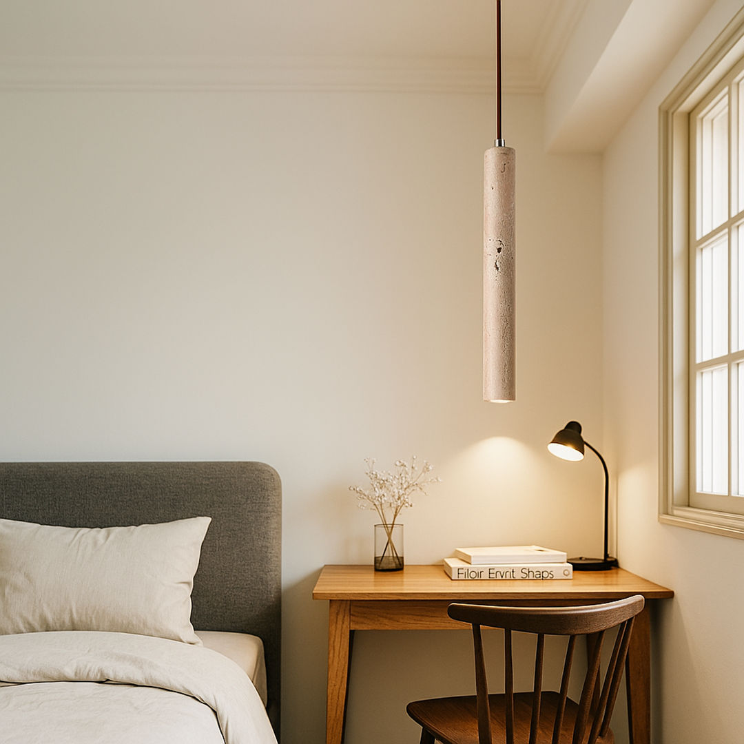 Lampa Wisząca Z Trawertynu – Regulowany Przewód – widok produktu 4 | Nuvira Home