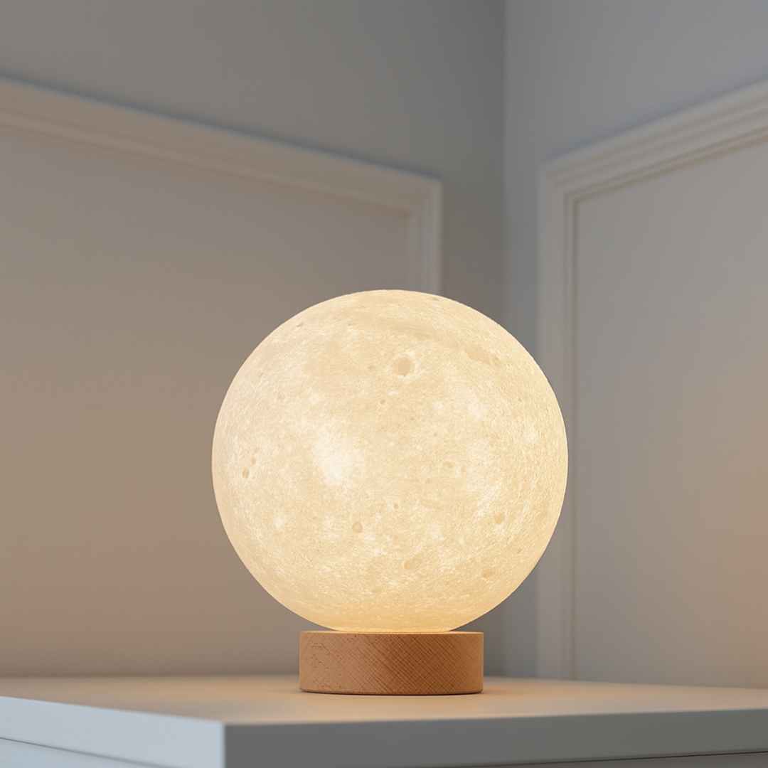 Lampka Księżycowa Ładowalna Do Sypialni – Sterowanie Dotykowe – widok produktu 3 | Nuvira Home