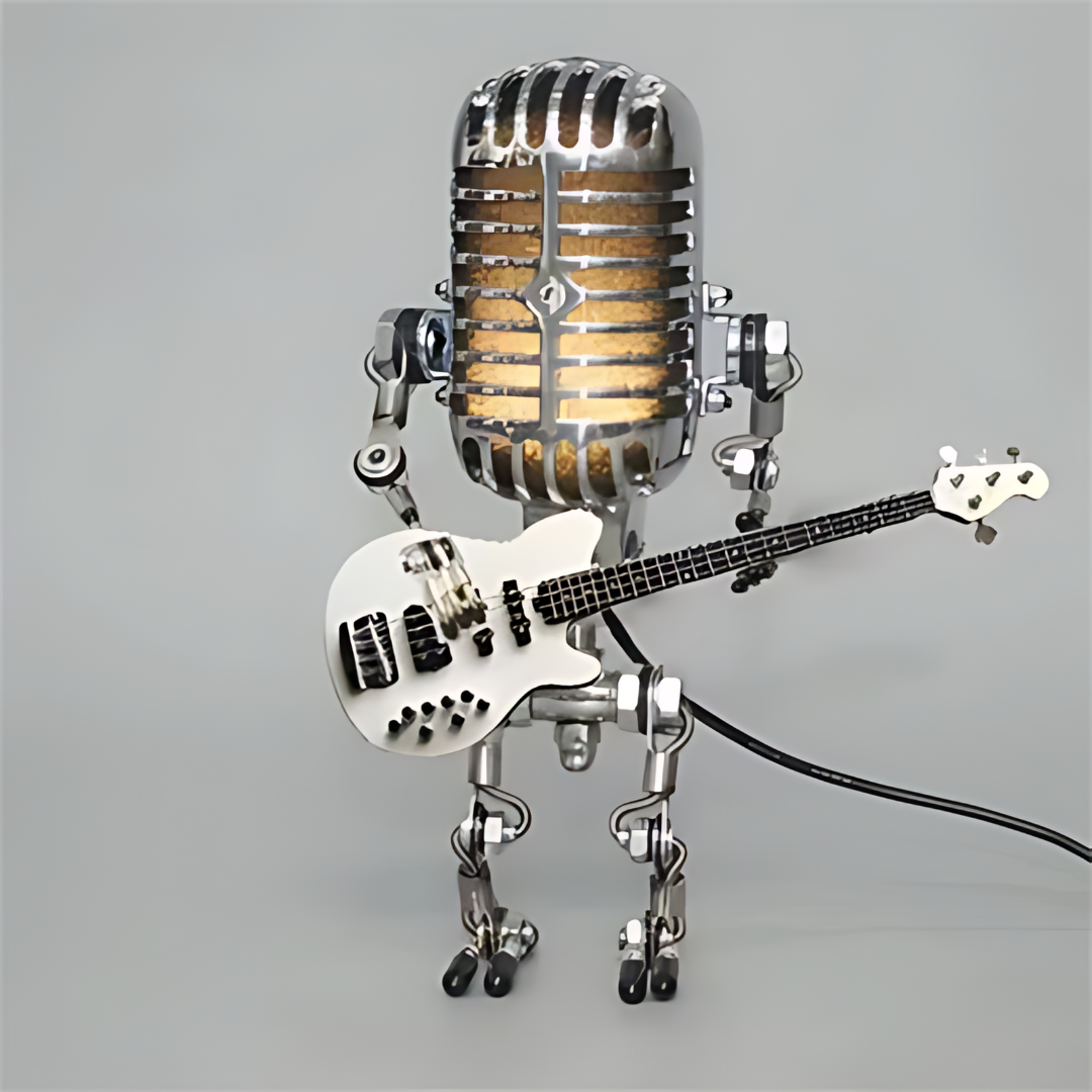 Lampka Nocna LED Robot z Gitarą – widok produktu 1 | Nuvira Home