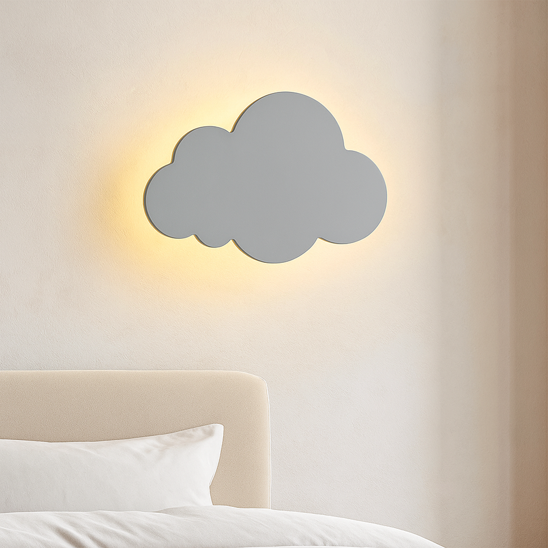 LED Lampa Ścienna W Kształcie Chmury – 3-Kolorowe Ściemnianie Regulowane – widok produktu 1 | Nuvira Home