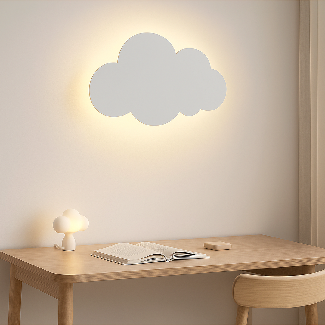 LED Lampa Ścienna W Kształcie Chmury – 3-Kolorowe Ściemnianie Regulowane – widok produktu 2 | Nuvira Home