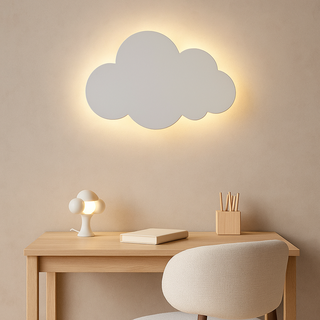LED Lampa Ścienna W Kształcie Chmury – 3-Kolorowe Ściemnianie Regulowane – widok produktu 3 | Nuvira Home