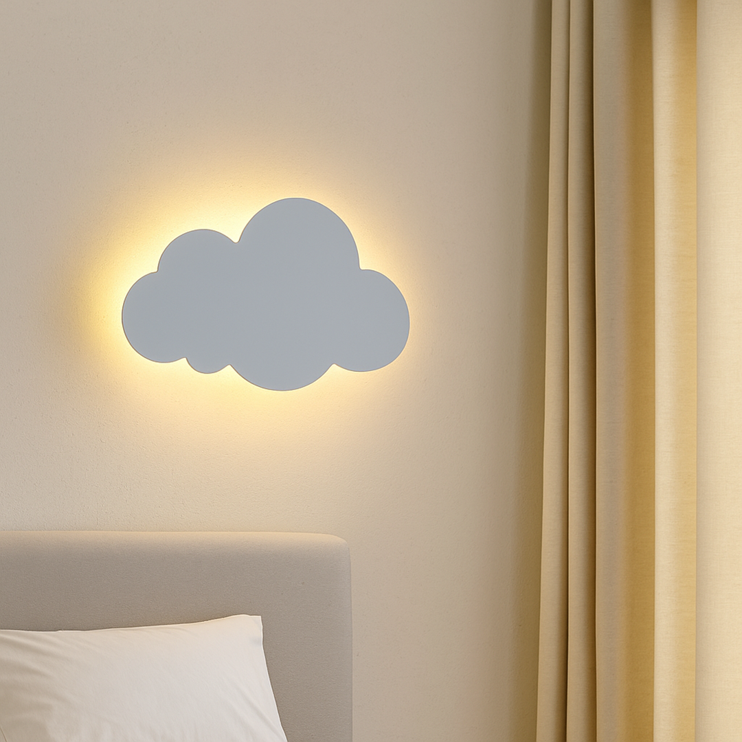 LED Lampa Ścienna W Kształcie Chmury – 3-Kolorowe Ściemnianie Regulowane – widok produktu 4 | Nuvira Home
