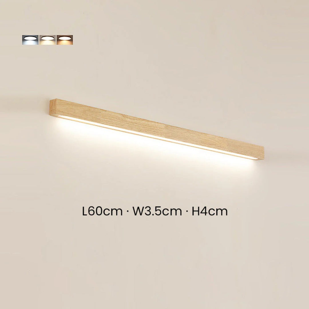 Liniowa drewniana lampa ścienna – widok produktu 10 | Nuvira Home