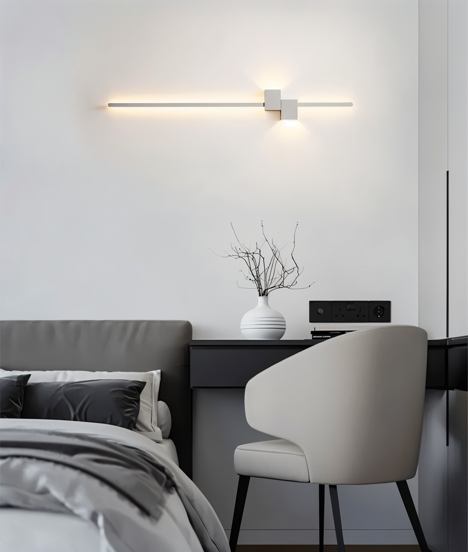 Liniowa Lampa Ścienna LED – Czarny Design – widok produktu 9 | Nuvira Home