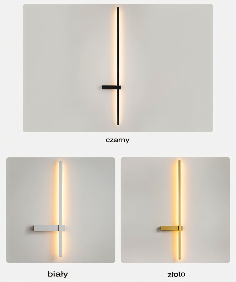 Liniowa Lampa Ścienna LED – Czarny Design – widok produktu 17 | Nuvira Home