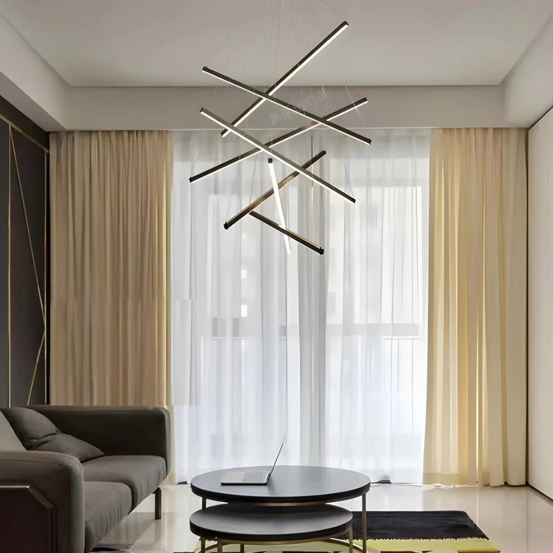 Liniowy nowoczesny żyrandol LED – widok produktu 8 | Nuvira Home