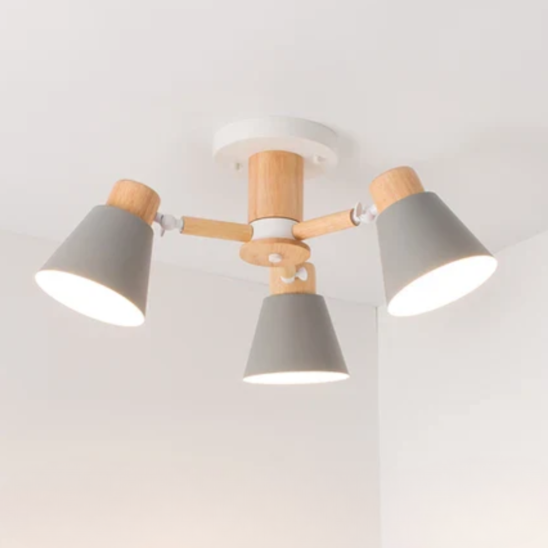 Luksusowa Lampa Sufitowa LED z Drewnianą Ramą – Designerski Styl – widok produktu 9 | Nuvira Home