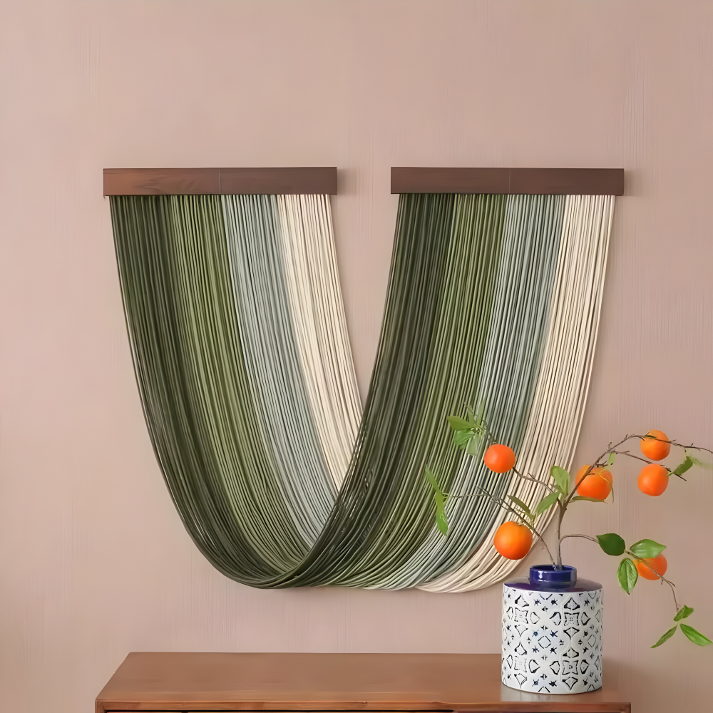 Makramowa Dekoracja Ścienna Boho z Frędzlami – widok produktu 4 | Nuvira Home