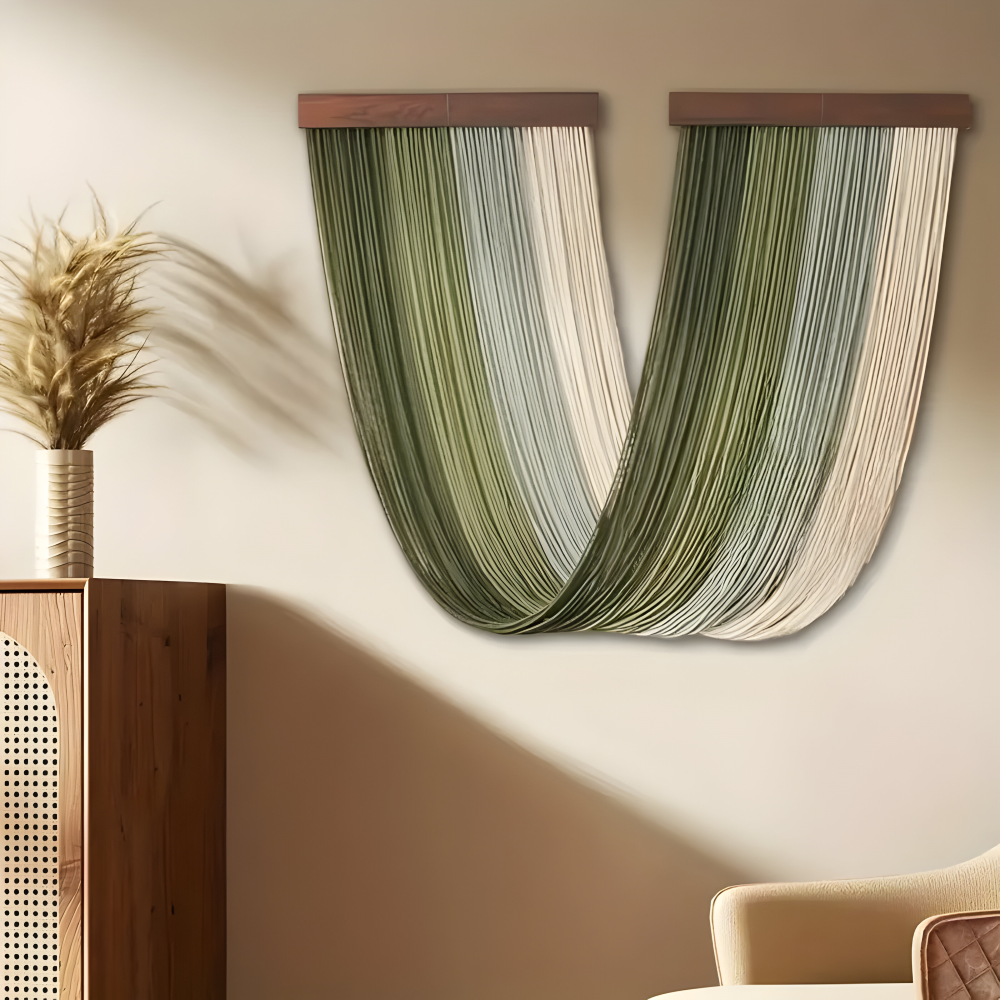 Makramowa Dekoracja Ścienna Boho z Frędzlami – widok produktu 5 | Nuvira Home