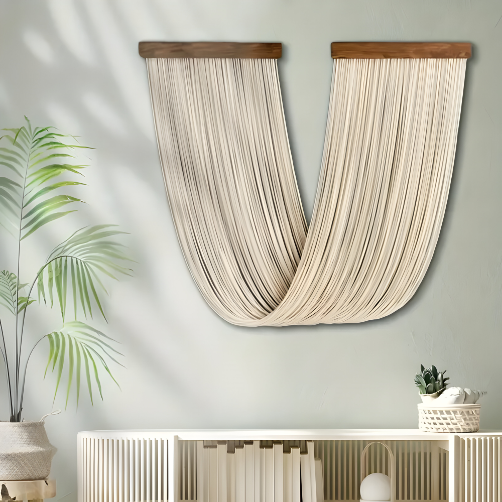 Makramowa Dekoracja Ścienna Boho z Frędzlami – widok produktu 8 | Nuvira Home