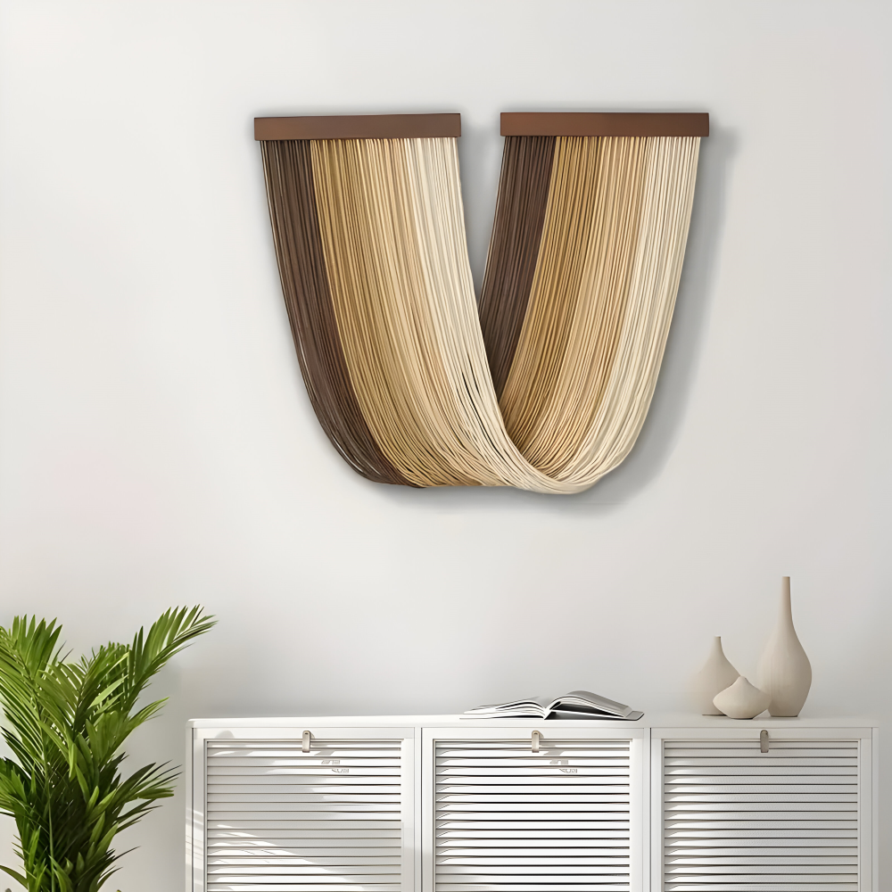 Makramowa Dekoracja Ścienna Boho z Frędzlami – widok produktu 10 | Nuvira Home
