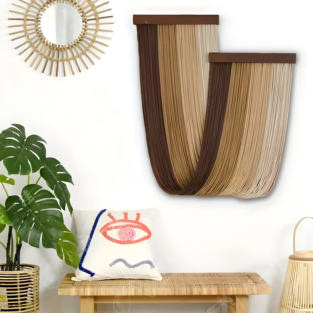 Makramowa Dekoracja Ścienna Boho z Frędzlami – widok produktu 11 | Nuvira Home