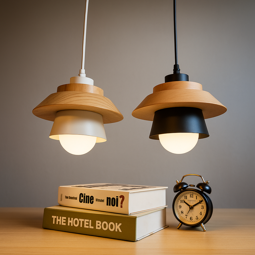 Metalowa Lampa Wisząca – Kamień I Drewno – widok produktu 4 | Nuvira Home
