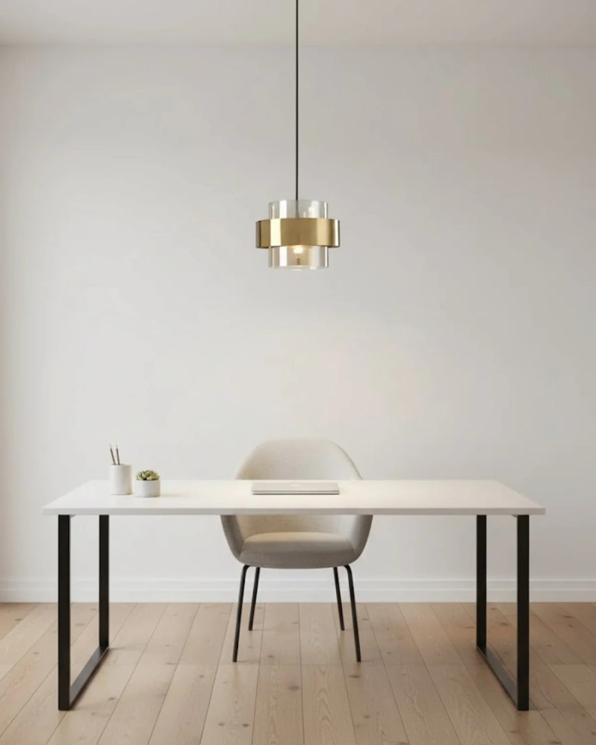 Metalowa lampa wisząca z kloszem szklanym – widok produktu 2 | Nuvira Home