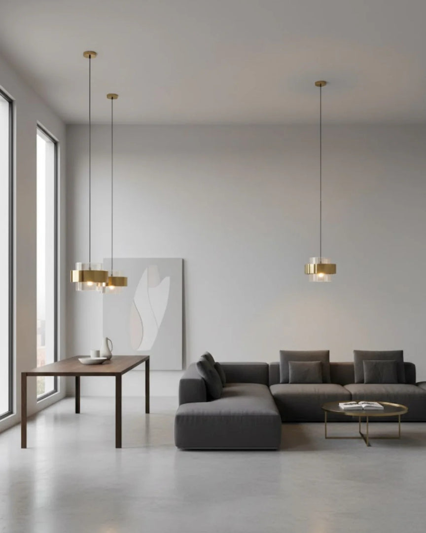 Metalowa lampa wisząca z kloszem szklanym – widok produktu 3 | Nuvira Home