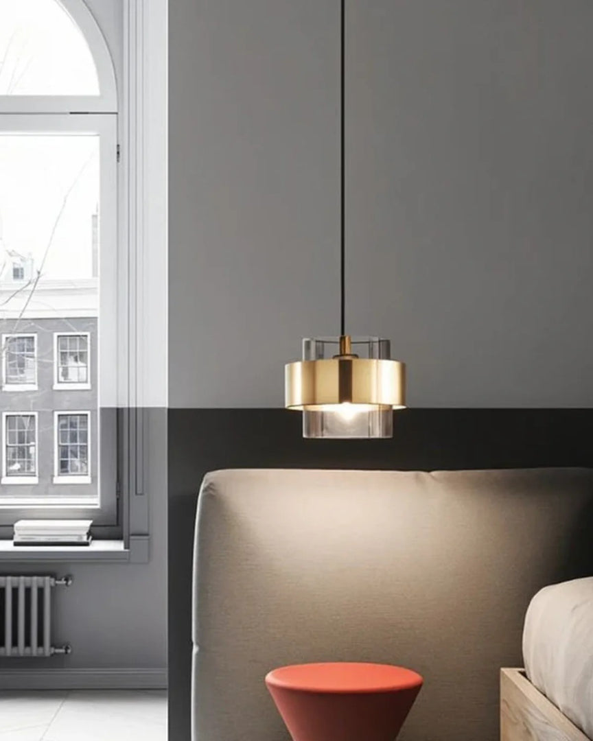 Metalowa lampa wisząca z kloszem szklanym – widok produktu 6 | Nuvira Home