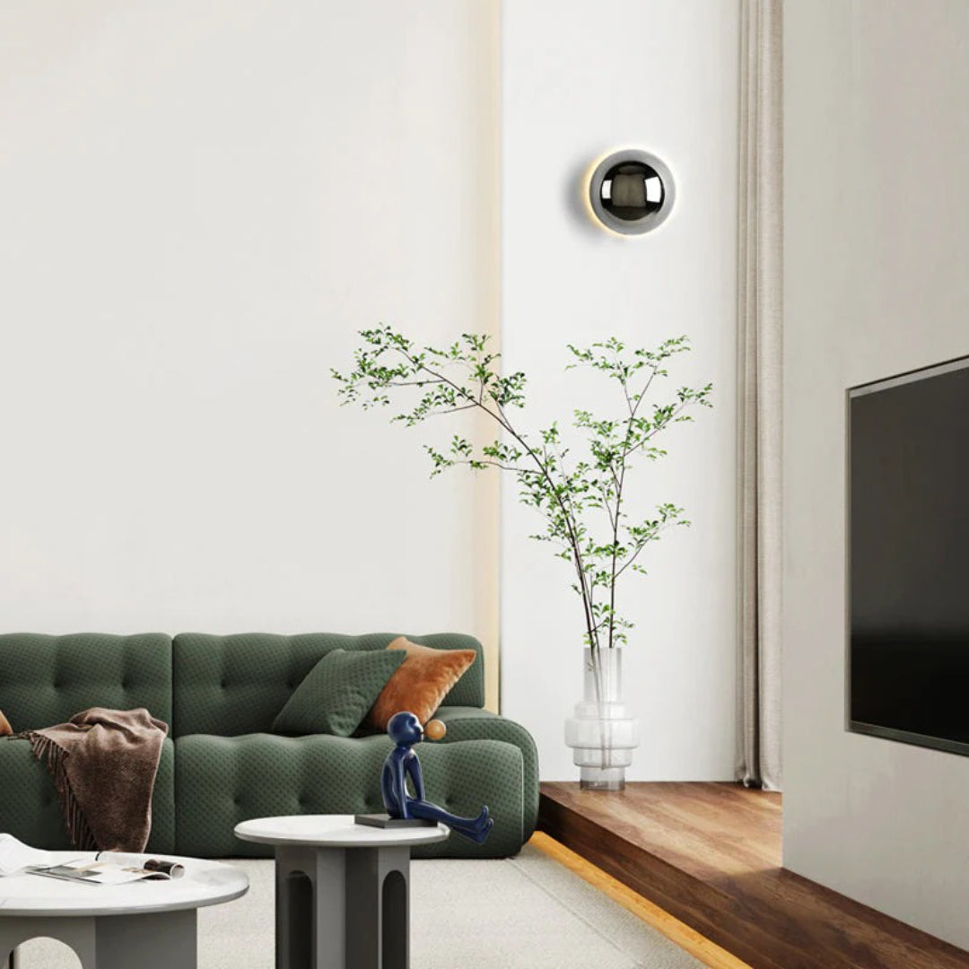 Minimalistyczna okrągła lampa ścienna – widok produktu 7 | Nuvira Home