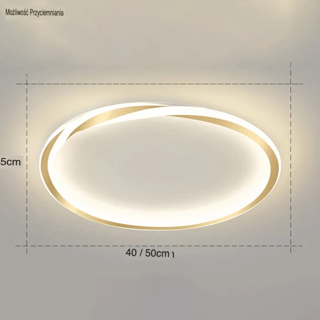 Minimalistyczna Okrągła Lampa Sufitowa LED do Sypialni – widok produktu 13 | Nuvira Home