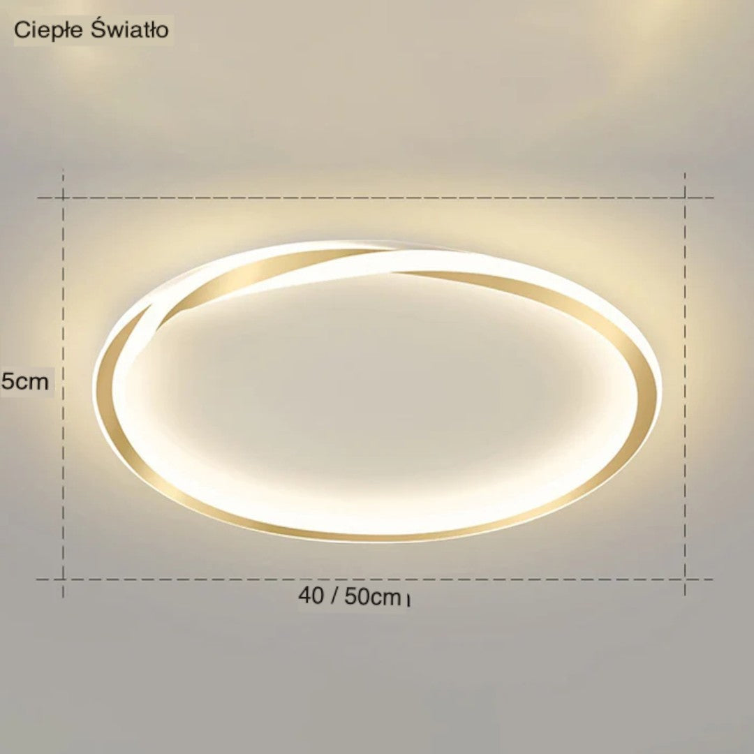 Minimalistyczna Okrągła Lampa Sufitowa LED do Sypialni – widok produktu 14 | Nuvira Home