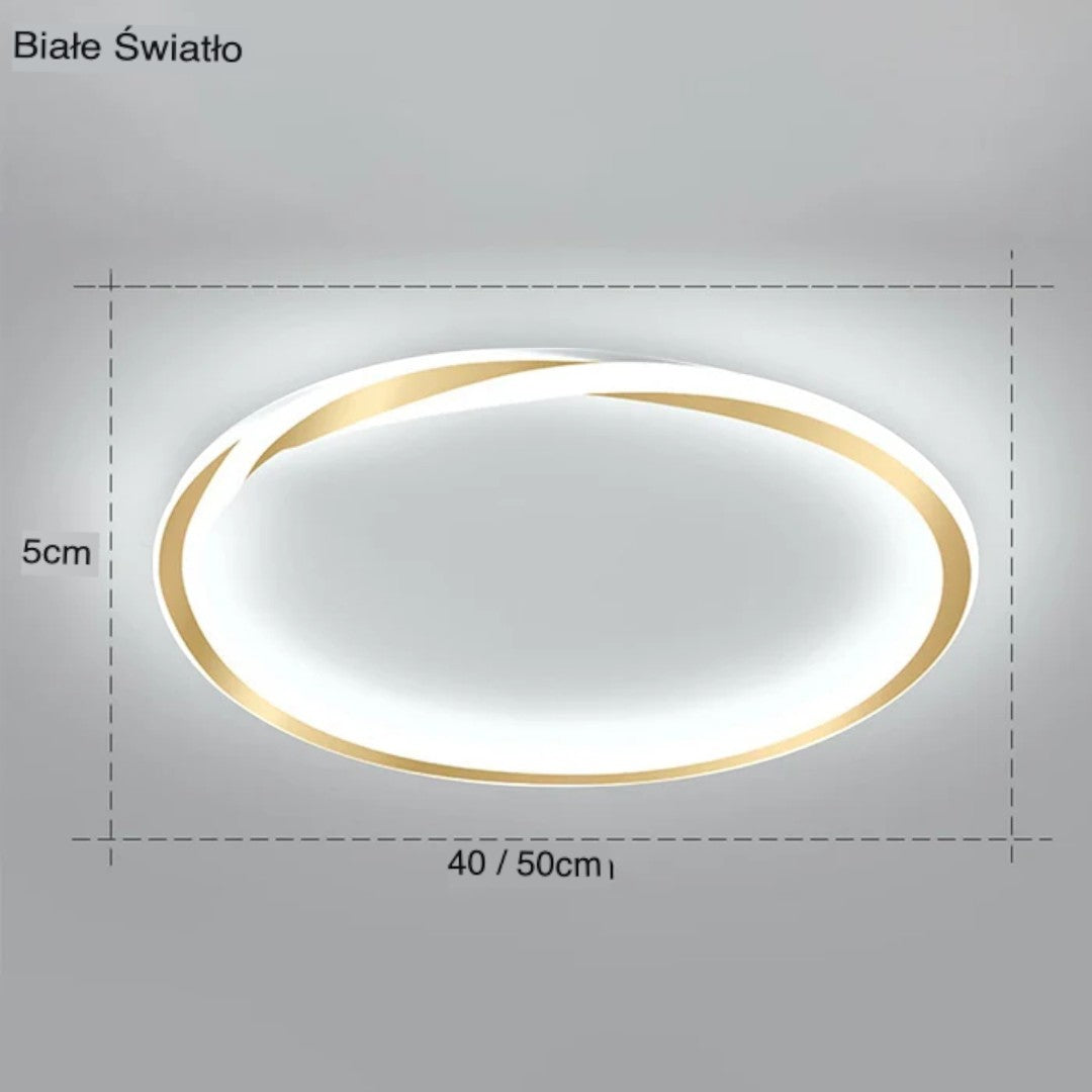 Minimalistyczna Okrągła Lampa Sufitowa LED do Sypialni – widok produktu 15 | Nuvira Home
