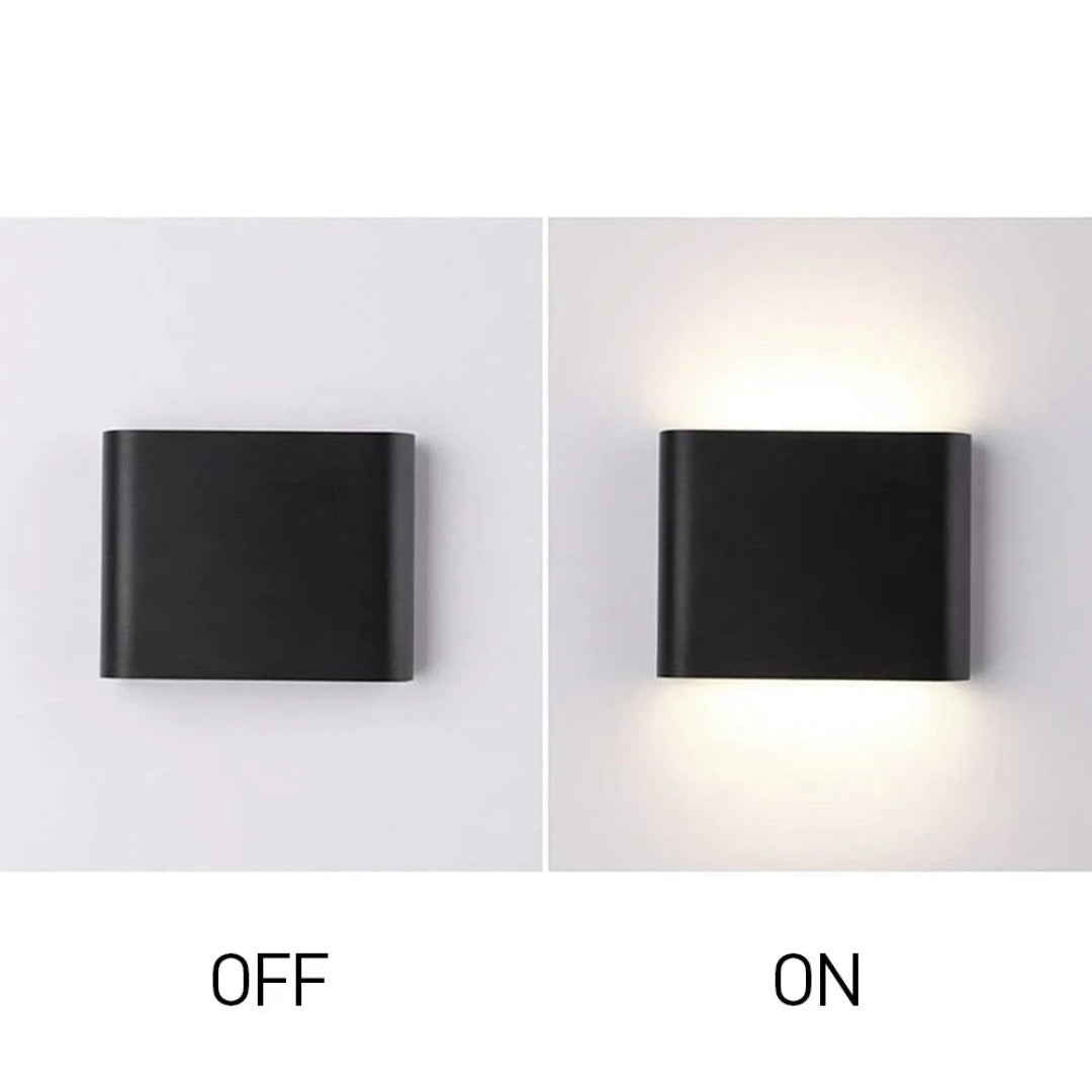 Minimalistyczna prostokątna zewnętrzna lampa ścienna – widok produktu 14 | Nuvira Home