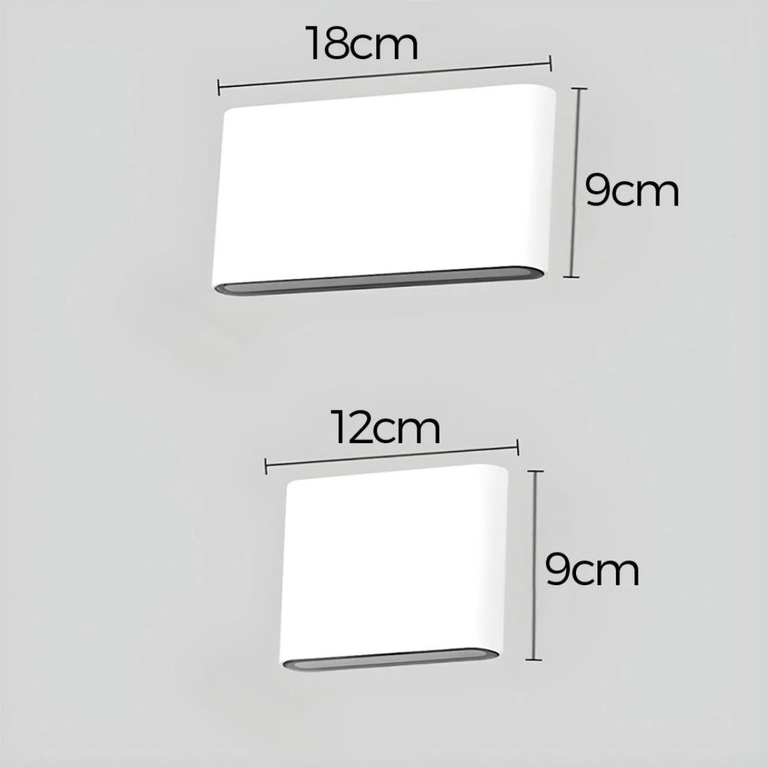 Minimalistyczna prostokątna zewnętrzna lampa ścienna – widok produktu 15 | Nuvira Home