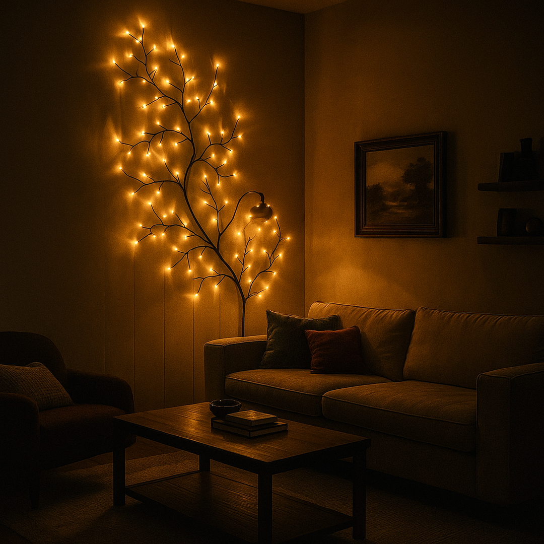 Nastrojowa Lampa W Kształcie Drzewa Z Brokatem – Dekoracyjna – widok produktu 2 | Nuvira Home