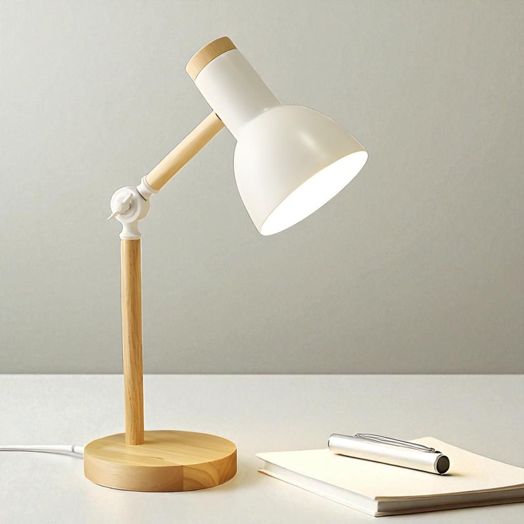 Nordycka Drewniana Lampa Biurkowa – LED – widok produktu 4 | Nuvira Home