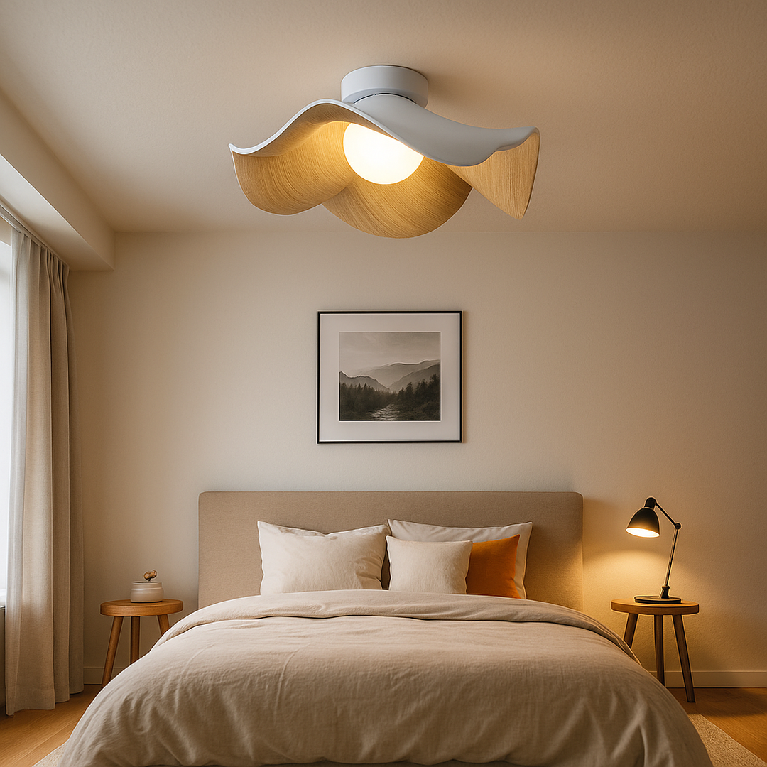 Nordycka drewniana lampa sufitowa – Rzeźbiarska forma – widok produktu 5 | Nuvira Home