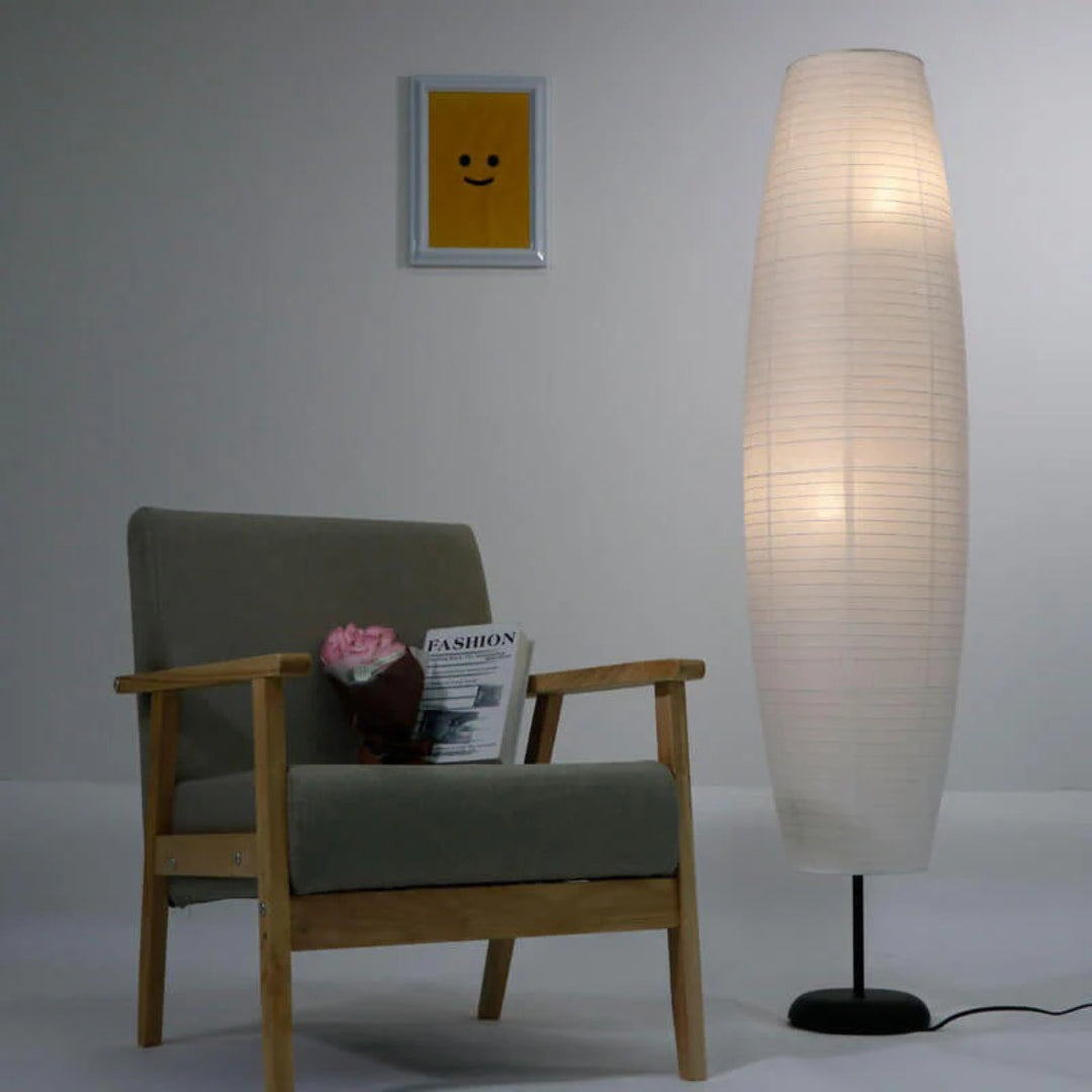 Nordycka papierowa kolumnowa lampa podłogowa – widok produktu 9 | Nuvira Home