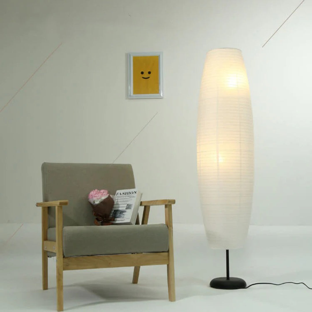 Nordycka papierowa kolumnowa lampa podłogowa – widok produktu 15 | Nuvira Home
