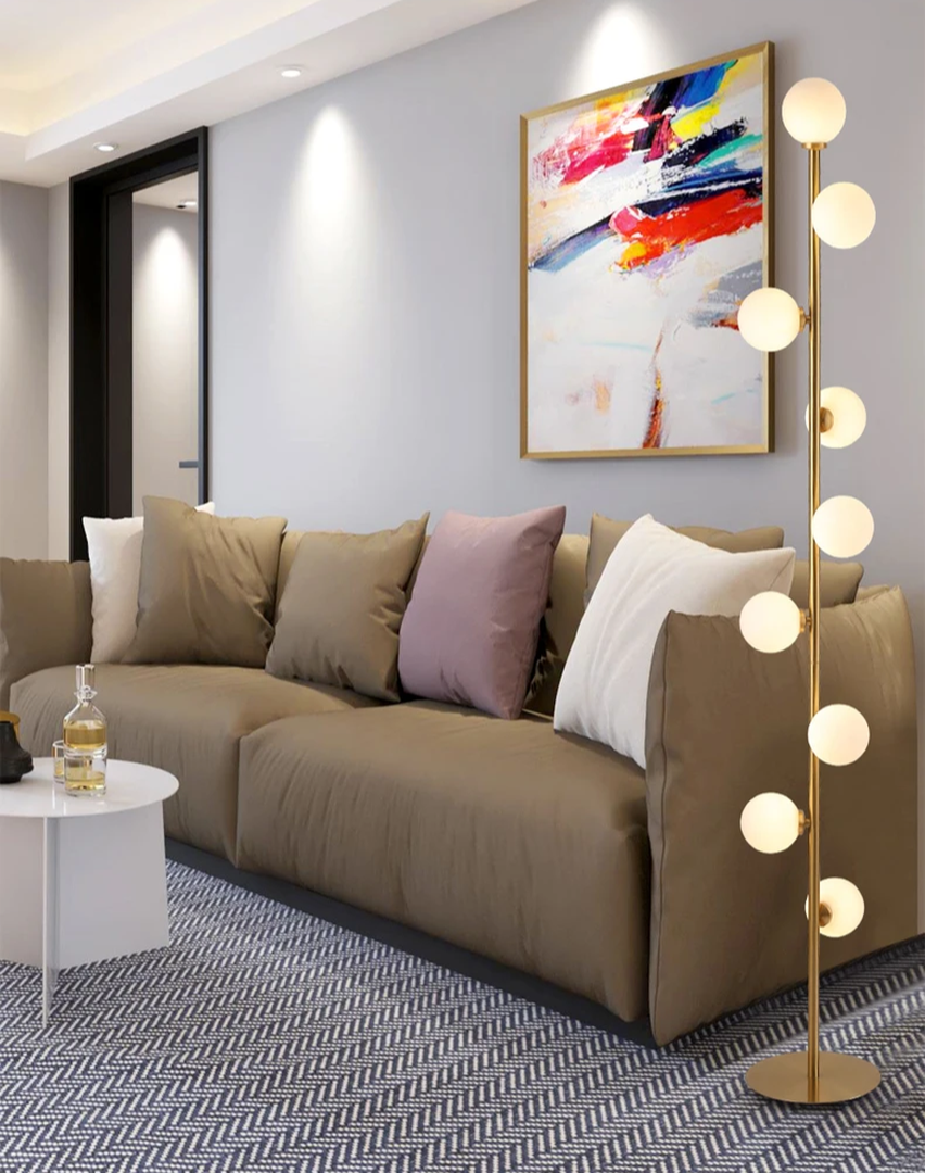 Nordycka Podłogowa Lampa Ze Szklaną Kulą – widok produktu 22 | Nuvira Home